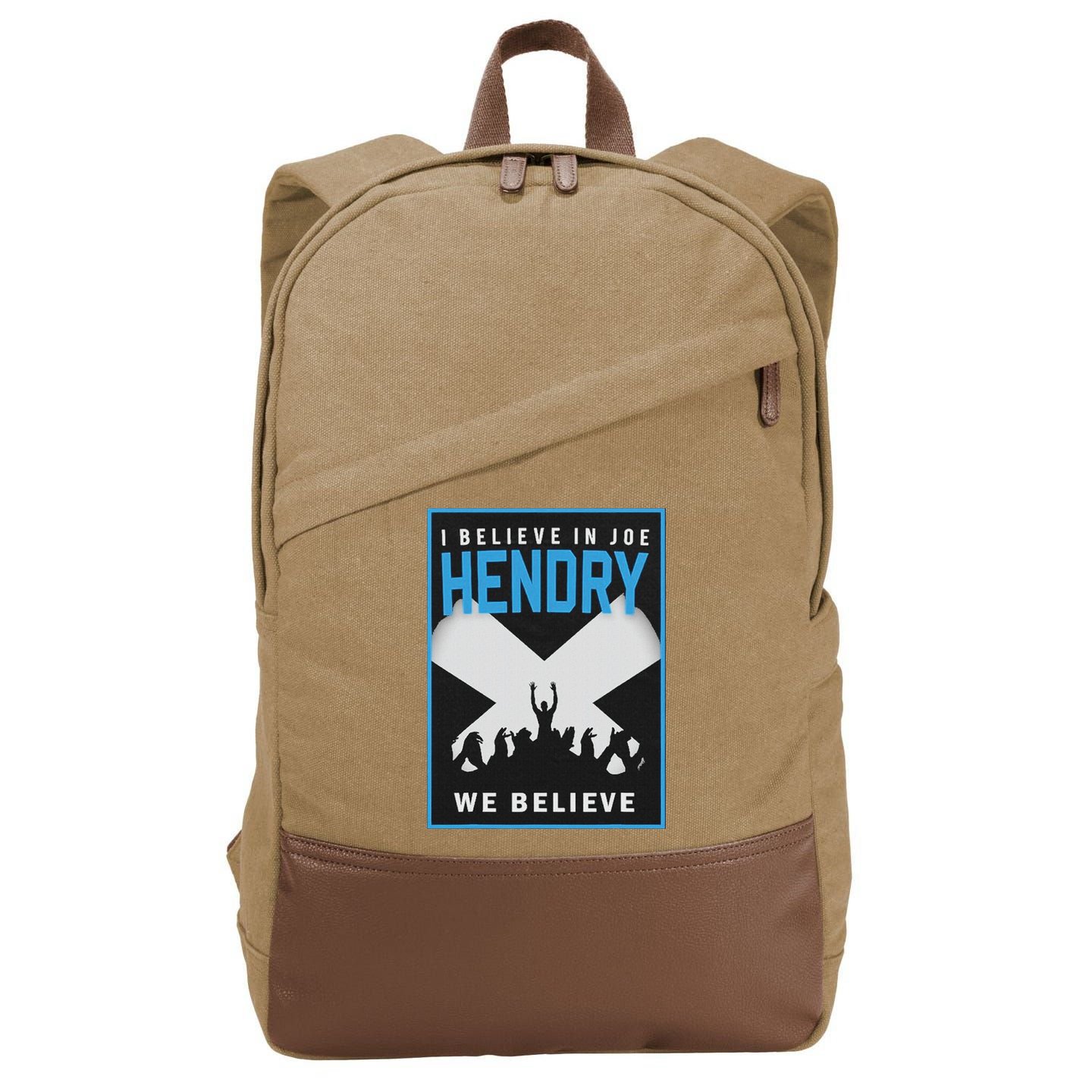 I Believe In Hendry Joe We Believe Cotton Canvas Backpack