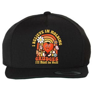 I Believe In Holding Grudges Ill Heal In Hell Rainbow Heart Wool Snapback Cap