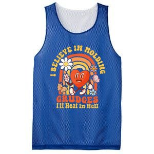 I Believe In Holding Grudges Ill Heal In Hell Rainbow Heart Mesh Reversible Basketball Jersey Tank