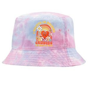 I Believe In Holding Grudges Ill Heal In Hell Rainbow Heart Tie-Dyed Bucket Hat