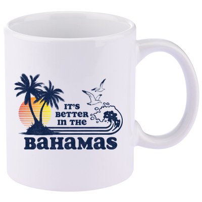It's Better In The Bahamas Vintage 80s 70s Graphic 11oz C Handle Ceramic Mug