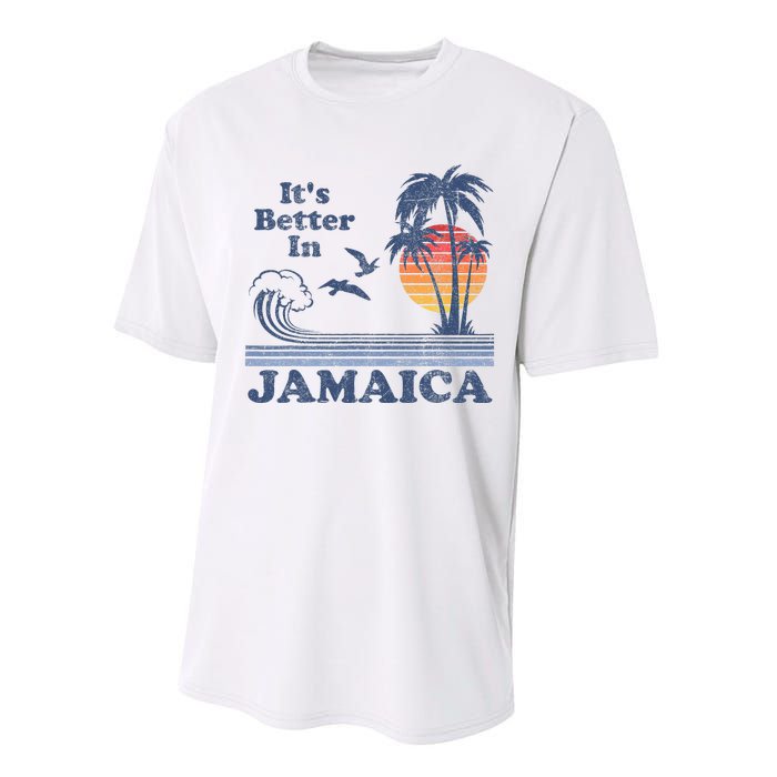 ItS Better In Jamaica Jamaican Beach Retro Vintage 80S 70s Performance Sprint T-Shirt