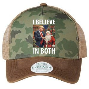 I Believe In Both Trump And Santa Funny Pro Trump Christmas Legacy Tie Dye Trucker Hat