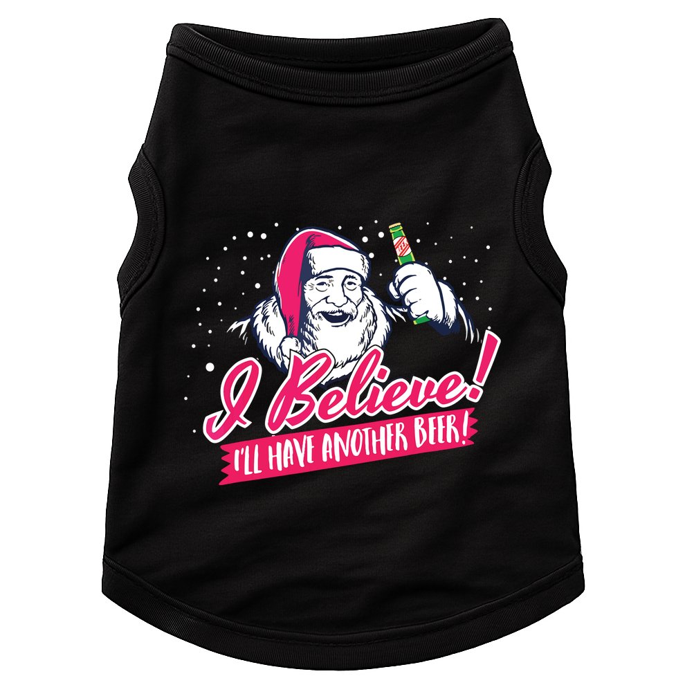 I Believe Ill Have Another Beer Funny Santa Claus Doggie Tank