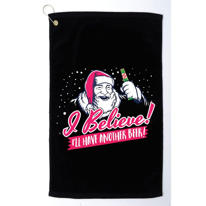 I Believe Ill Have Another Beer Funny Santa Claus Golf Towel