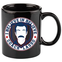 I Believe In Believe Coach Lasso Emblem 11oz C Handle Ceramic Mug