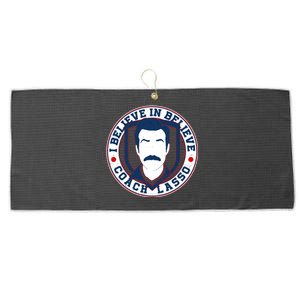 I Believe In Believe Coach Lasso Emblem Large Microfiber Waffle Golf Towel