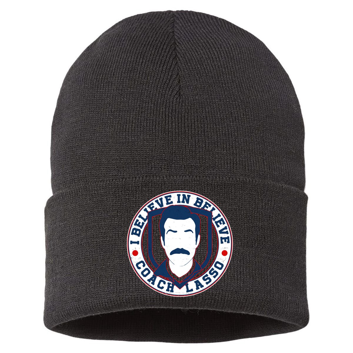 I Believe In Believe Coach Lasso Emblem Sustainable Knit Beanie