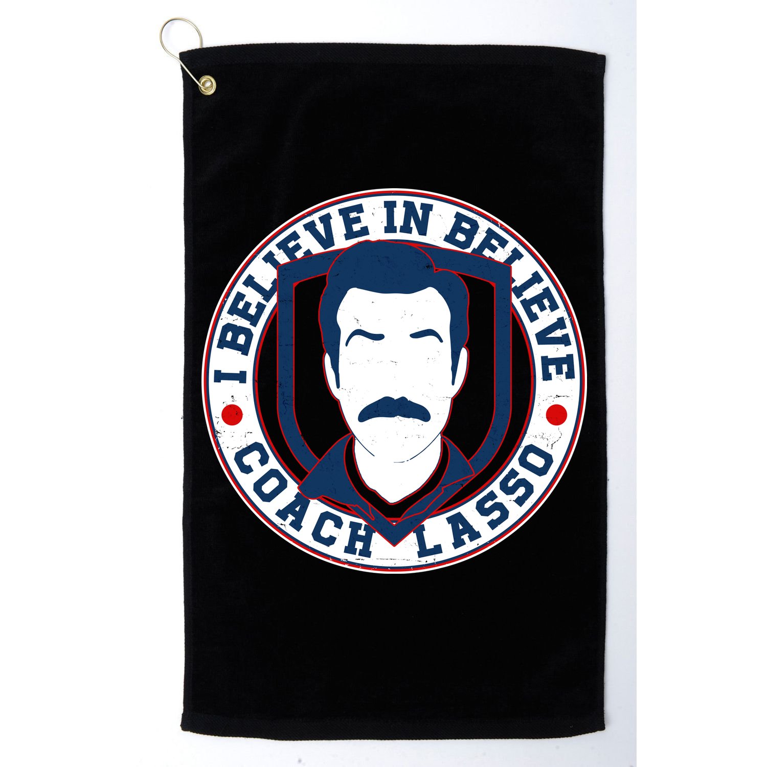 I Believe In Believe Coach Lasso Emblem Golf Towel