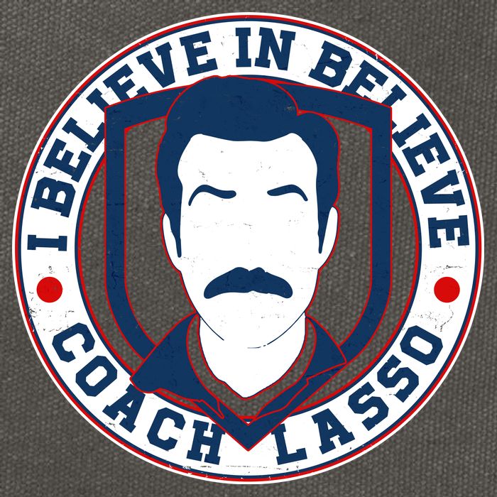 I Believe In Believe Coach Lasso Emblem Cotton Canvas Backpack