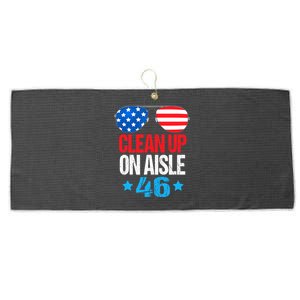 Impeach Biden Impeach 46 Clean Up On Aisle 46 Biden Large Microfiber Waffle Golf Towel