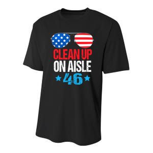 Impeach Biden Impeach 46 Clean Up On Aisle 46 Biden Youth Performance Sprint T-Shirt