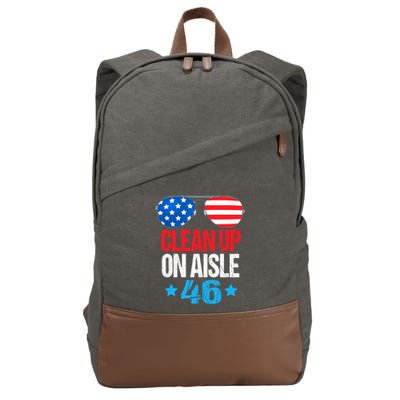 Impeach Biden Impeach 46 Clean Up On Aisle 46 Biden Cotton Canvas Backpack
