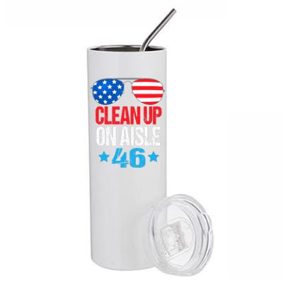 Impeach Biden Impeach 46 Clean Up On Aisle 46 Biden Stainless Steel Tumbler