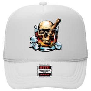 I’Ll Be In The Backyard Bourbon Whiskey Stogie Bourbon Lovers Sarcastic High Crown Mesh Back Trucker Hat