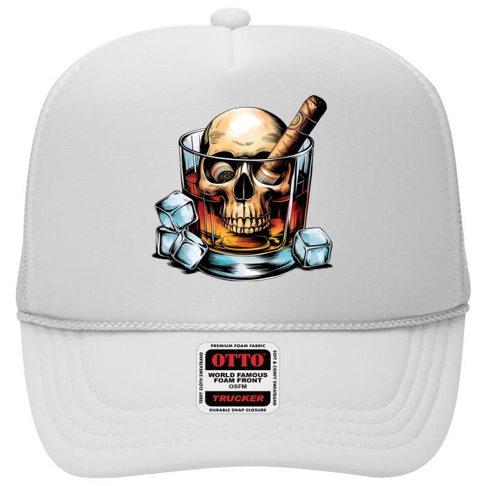 I’Ll Be In The Backyard Bourbon Whiskey Stogie Bourbon Lovers Sarcastic High Crown Mesh Back Trucker Hat