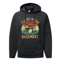 I’ll Be In The Basement Drumming Funny Drummer Performance Fleece Hoodie