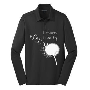 I Believe I Can Fly Inspirational Quotes Women Silk Touch Performance Long Sleeve Polo