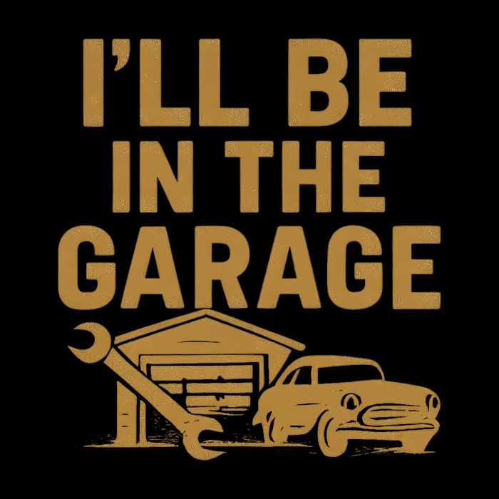 I'll Be in the Garage Drawstring Bag