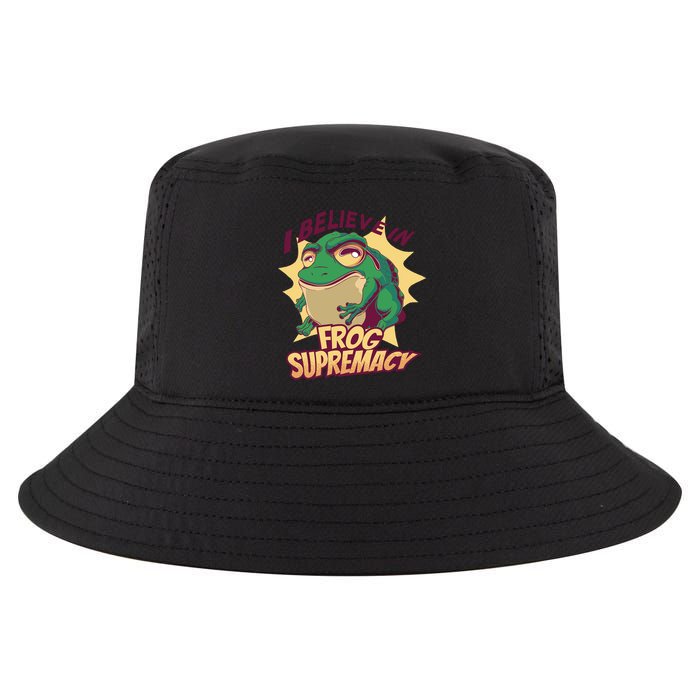 I Believe In Frog Supremacy Funny Cool Comfort Performance Bucket Hat