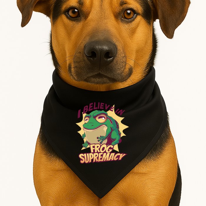 I Believe In Frog Supremacy Funny USA-Made Doggie Bandana