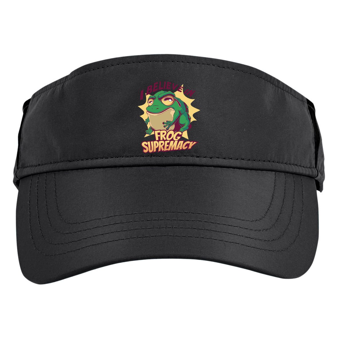 I Believe In Frog Supremacy Funny Adult Drive Performance Visor