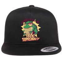 I Believe In Frog Supremacy Funny Flat Bill Trucker Hat
