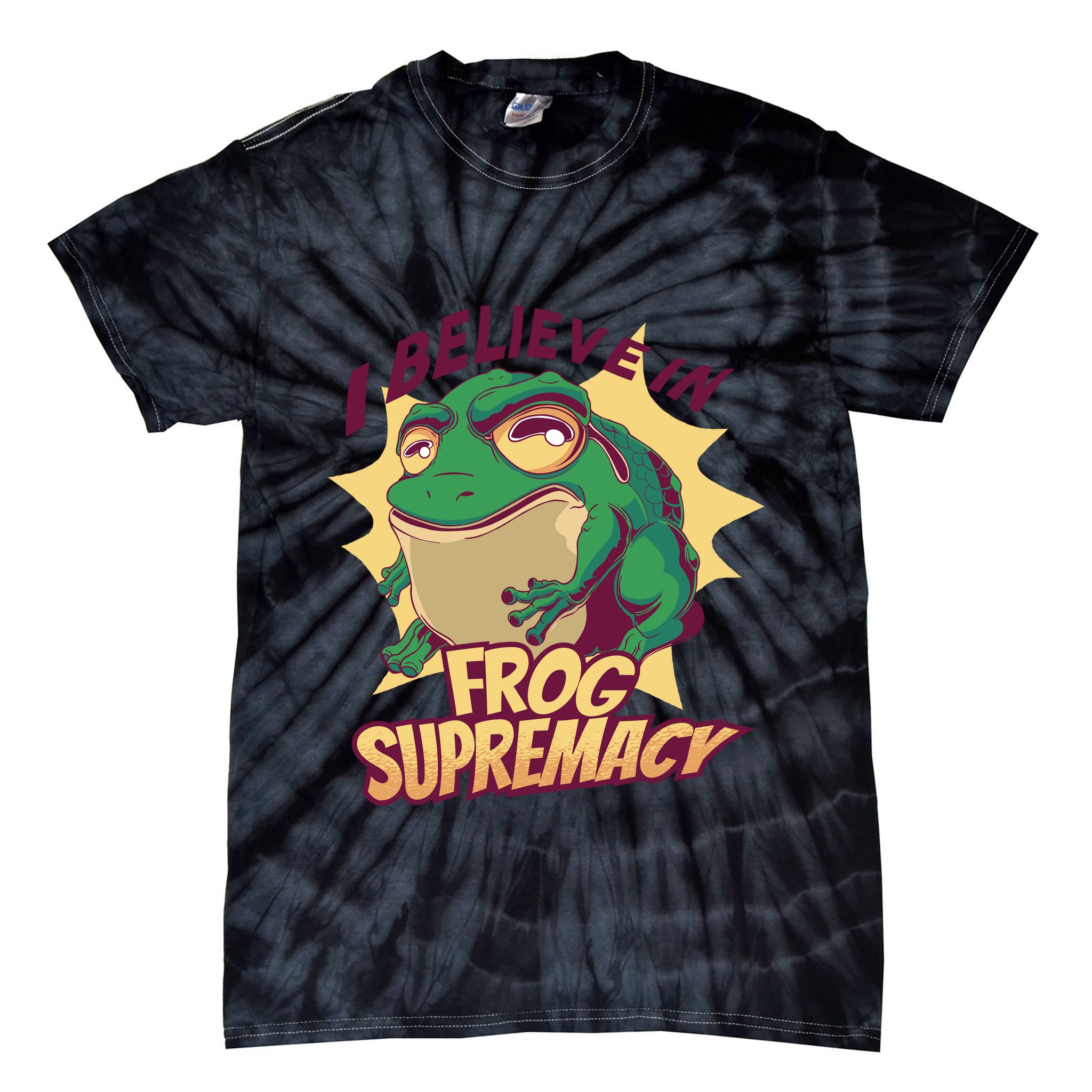 I Believe In Frog Supremacy Funny Tie-Dye T-Shirt