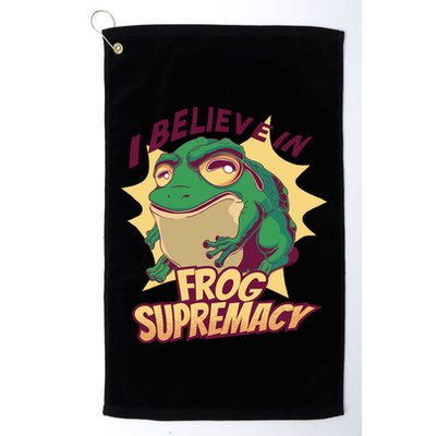 I Believe In Frog Supremacy Funny Golf Towel