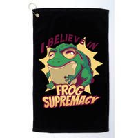 I Believe In Frog Supremacy Funny Golf Towel