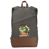 I Believe In Frog Supremacy Funny Cotton Canvas Backpack