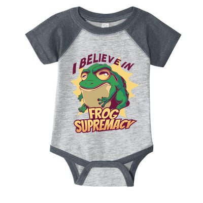 I Believe In Frog Supremacy Funny Infant Baby Jersey Bodysuit