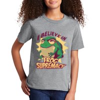 I Believe In Frog Supremacy Funny Kids T-Shirt