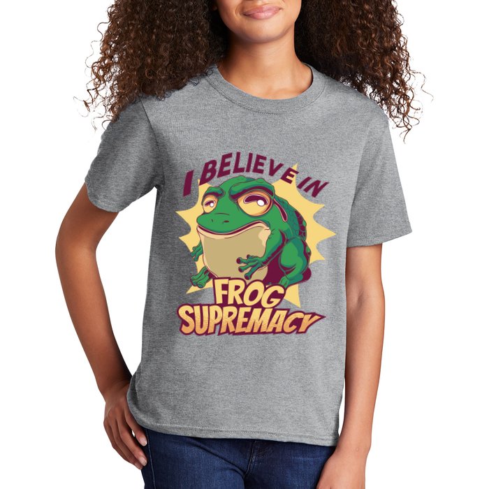 I Believe In Frog Supremacy Funny Kids T-Shirt