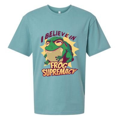 I Believe In Frog Supremacy Funny Sueded Cloud Jersey T-Shirt