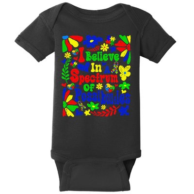 I Believe In A Spectrum Of Possibilities Autism awareness Baby Bodysuit