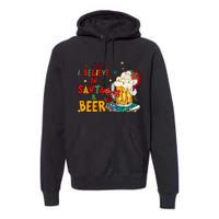 I Believe In Santa And Beer Christmas Lights Funny Santa Hat Gift Premium Hoodie