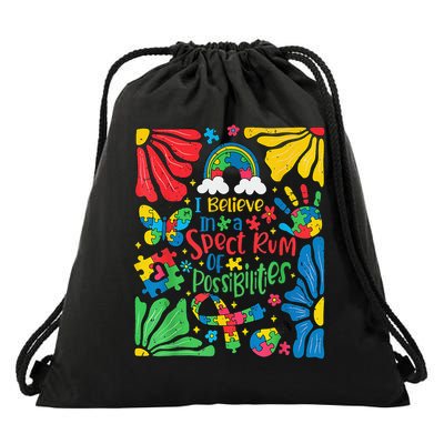 I Belive In A Spectrum Of Possibilities Autism Awareness Drawstring Bag