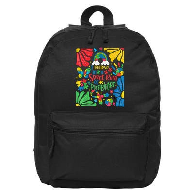 I Belive In A Spectrum Of Possibilities Autism Awareness 16 in Basic Backpack