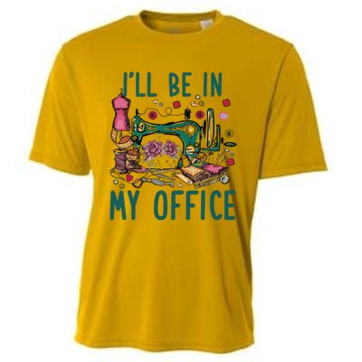 Ill Be In My Office Flowery Sewing Machine Cooling Performance Crew T-Shirt