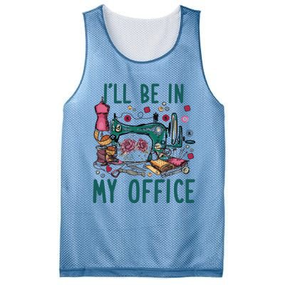 Ill Be In My Office Flowery Sewing Machine Mesh Reversible Basketball Jersey Tank