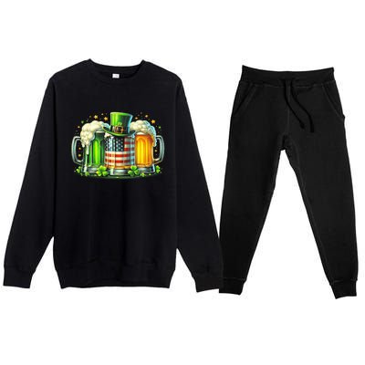 Irish Beer Ireland St Patricks Day Drinking Party Premium Crewneck Sweatsuit Set