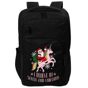 I Believe In Santa And Unicorns Funny Christmas  Impact Tech Backpack