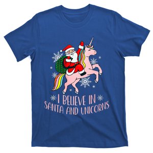 I Believe In Santa And Unicorns Funny Christmas  T-Shirt