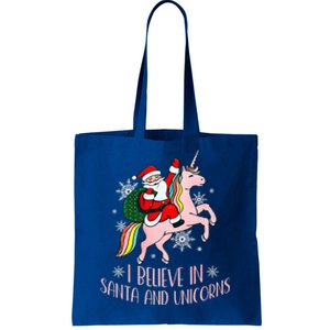 I Believe In Santa And Unicorns Funny Christmas  Tote Bag