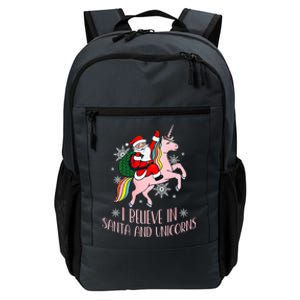 I Believe In Santa And Unicorns Funny Christmas  Daily Commute Backpack