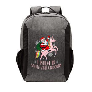 I Believe In Santa And Unicorns Funny Christmas  Vector Backpack