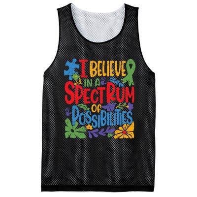 I Believe In A Spectrum Of Possibilities Autism Awareness Mesh Reversible Basketball Jersey Tank