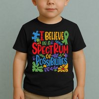 I Believe In A Spectrum Of Possibilities Autism Awareness Toddler T-Shirt