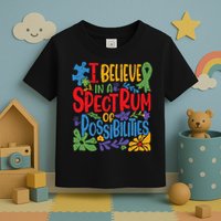 I Believe In A Spectrum Of Possibilities Autism Awareness Toddler T-Shirt